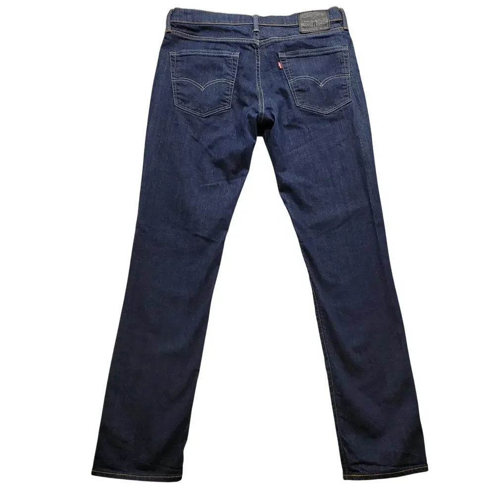 Levis 511 Mens Jeans 36x34 Slim Fit Dark Wash Stretch Denim Straight Leg
